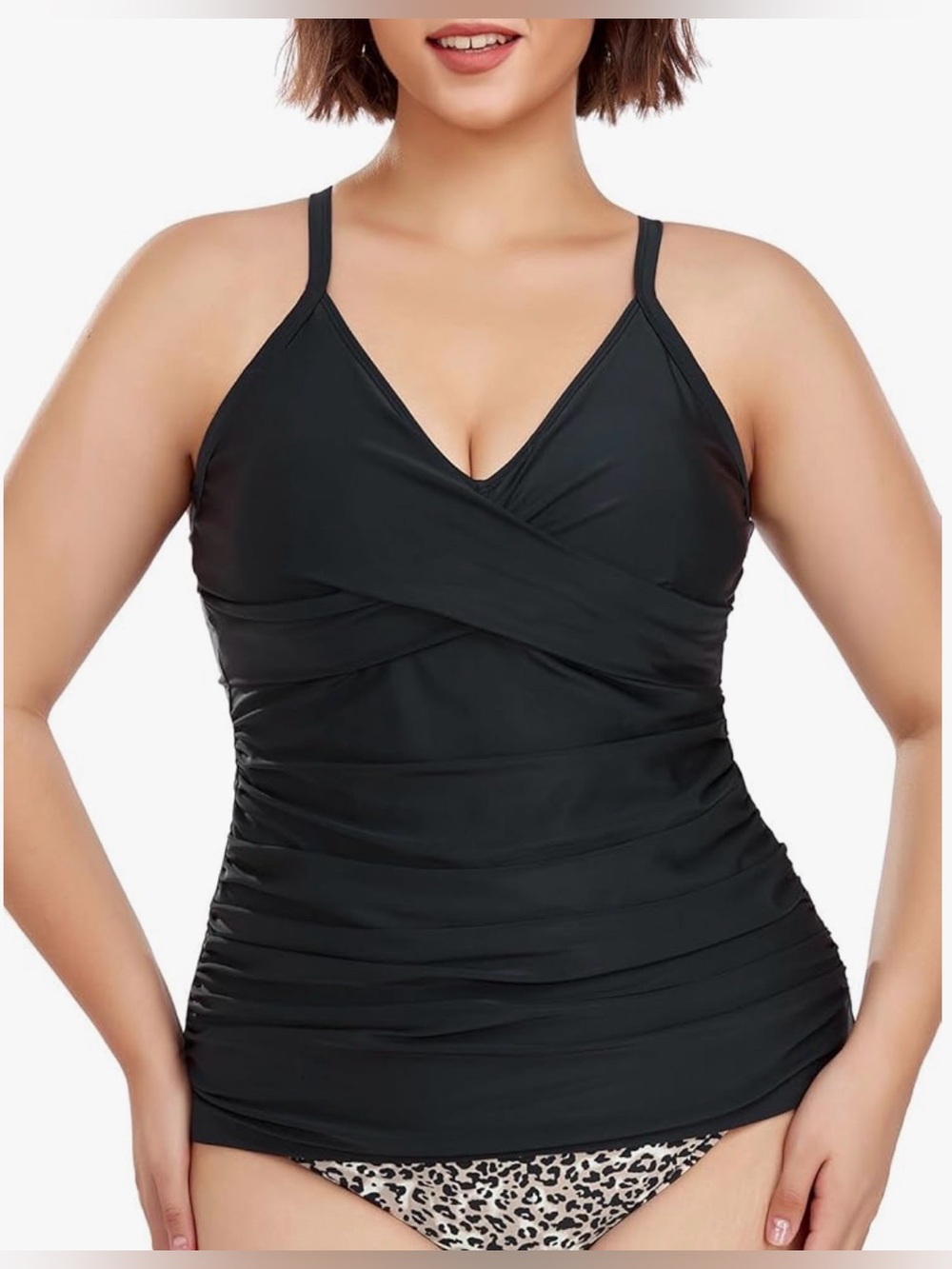 NWT $119 Elegant Black Tankini